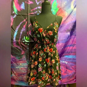 Floral dress, button front